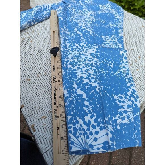 Boden Women Blue Dandelion Print Wide Leg Cotton Blend Cropped Pants Size 16 - Picture 11 of 13